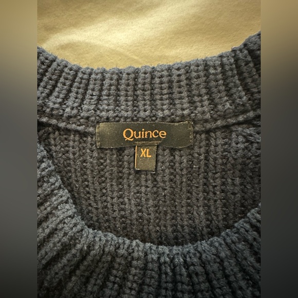 Quince navy fisherman sweater - Picture 2 of 2